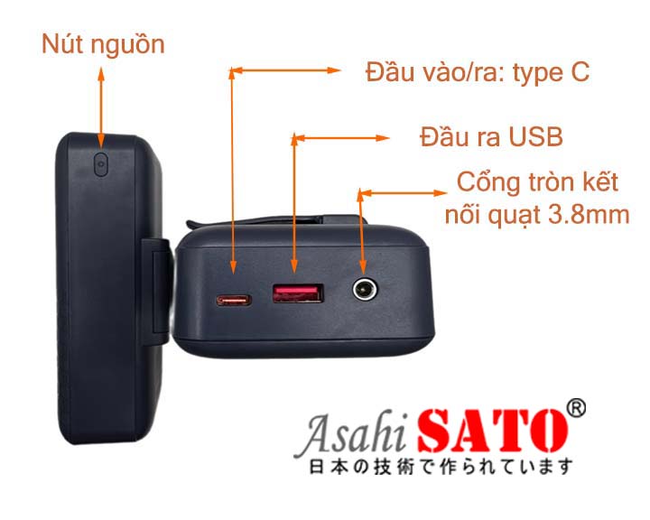 Pin áo quạt AsahiSato 30.000MAH