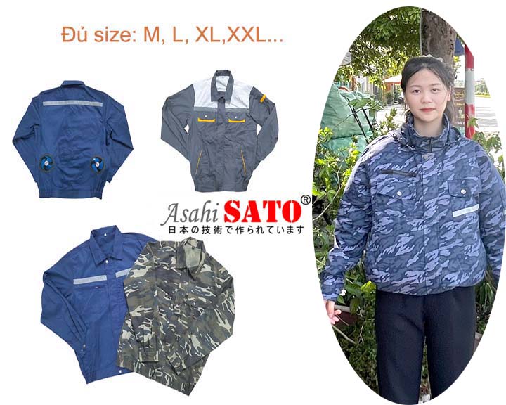 Bộ áo quạt Asahi SATO, pin 30.000mAh